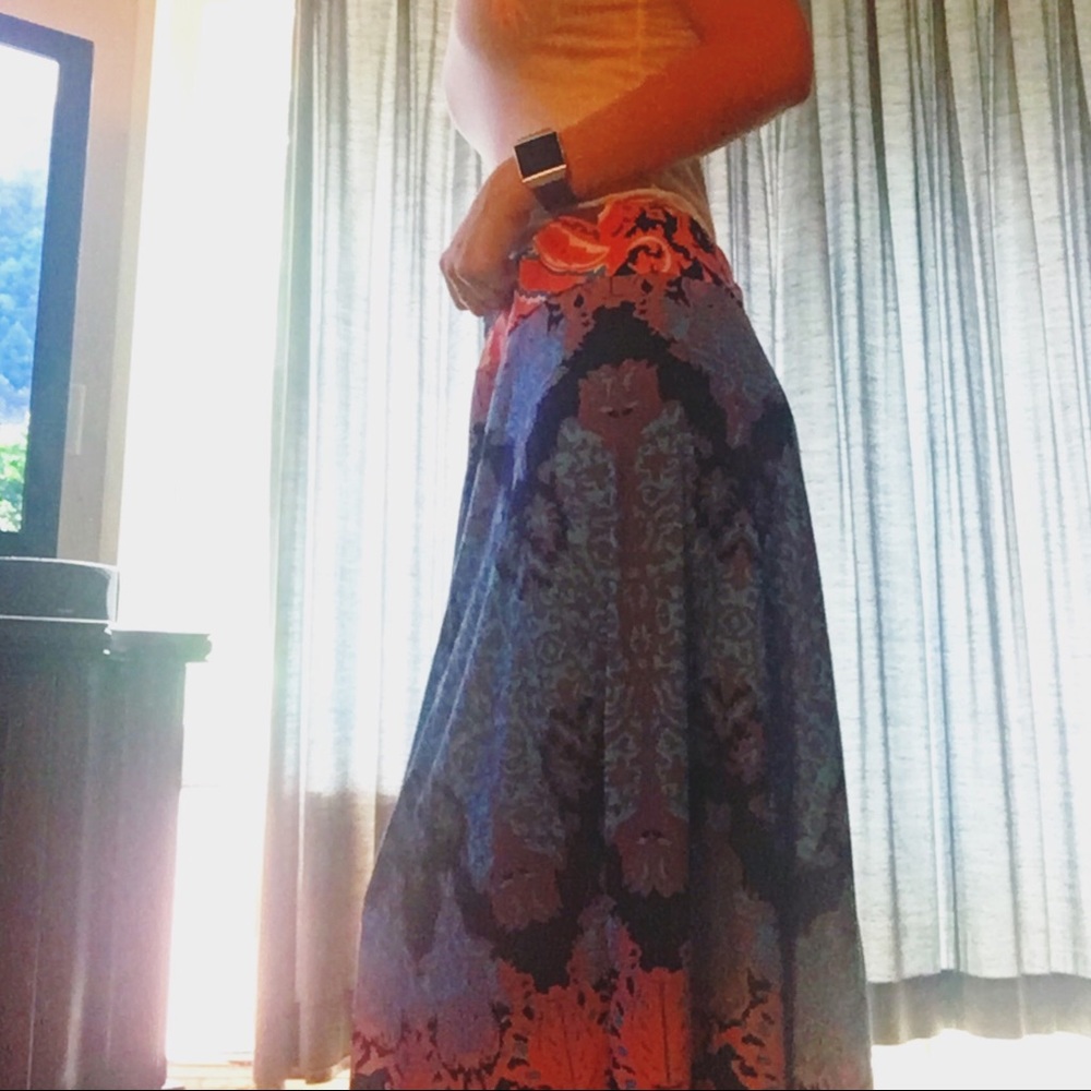 Boho rainbow maxi skirt